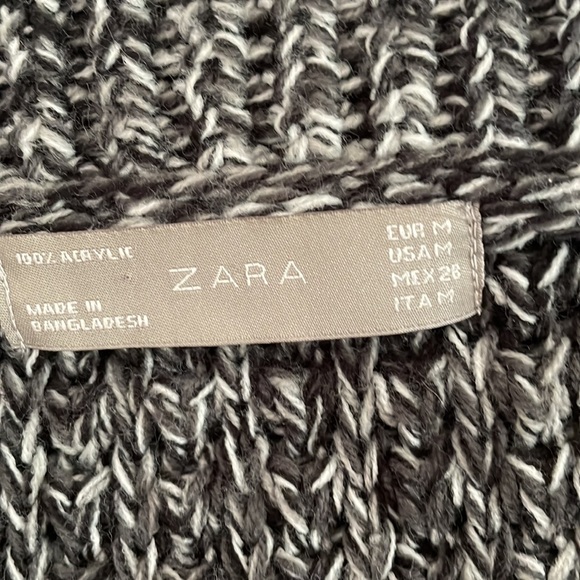 Zara chunky knit one button short cardigan, elbow sleeves shawl collar. - Picture 8 of 11